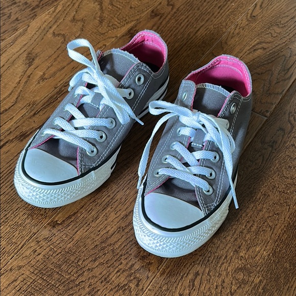 Converse Gray and Pink Chuck Taylor Sneakers - Picture 1 of 7